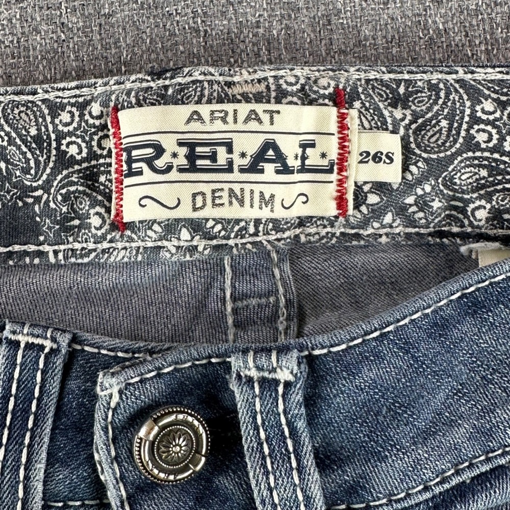 Ariat Jeans Womens 26S R.E.A.L. Denim Blue Bootcut Contrast Stitch Stretch - Picture 4 of 12